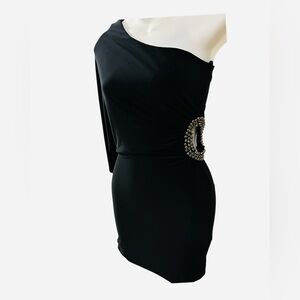 One Shoulder Beaded Mini Dress Bodycon
Size small